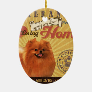 Adorno De Cerámica Un Pomeranian cariñoso hace nuestro hogar de la
