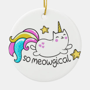 Adorno De Cerámica Un purpurina de gatitos malvado de unicornio chisp