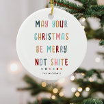 Adorno De Cerámica Un regalo divertido y colorido de Navidades person<br><div class="desc">Haz sonreír a amigos y familiares con este divertido ornamento de Navidad personalizado. ¡Simplemente personalizar el nombre y la viola!</div>