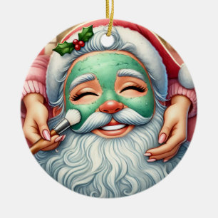 Adorno De Cerámica Un Santa Cuta personalizada que se vuelve facial