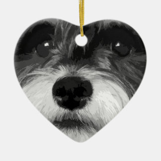 Adorno De Cerámica Un Schnauzer miniatura blanco y negro