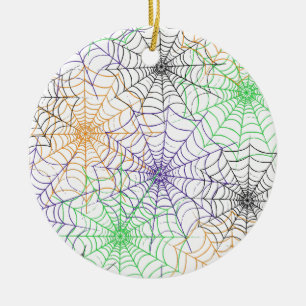 Adorno De Cerámica Un simple patrón de telaraña de Halloween