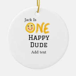 Adorno De Cerámica Un tipo feliz 1er feliz cumpleaños sonriente amari