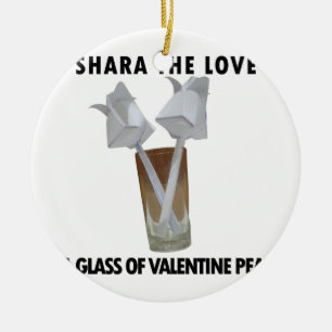 Adorno De Cerámica Un vaso de paz de San Valentín.
