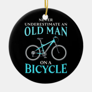 Adorno De Cerámica Un Viejo En Bicicleta