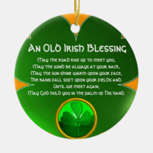 Adorno De Cerámica Un viejo Shamrock irlandés de bendición