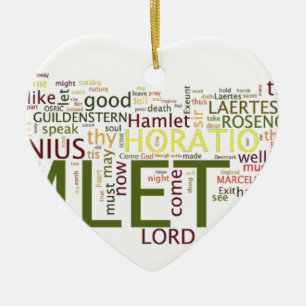 Adorno De Cerámica Un wordle hecho para el texto de Hamlet de