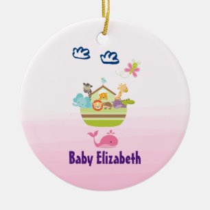 Adorno De Cerámica Un zoológico con un bebé de mariposa rosa