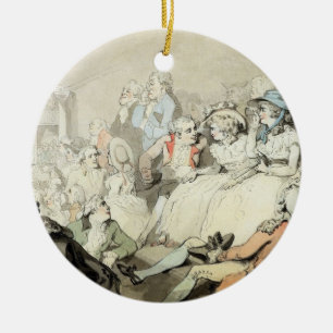 Adorno De Cerámica Una audiencia que mira un juego, c.1785 (la pluma