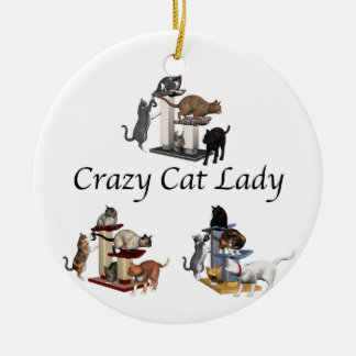 Adorno De Cerámica Una dama de gato loca