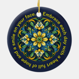Adorno De Cerámica 💚 💙 💛 Una Elegancia Única De Azulejo: Jardín De