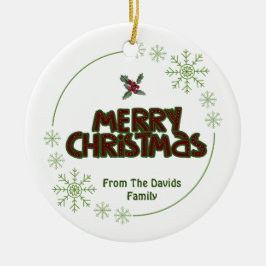 Adorno De Cerámica Una Feliz Navidad Personalizable