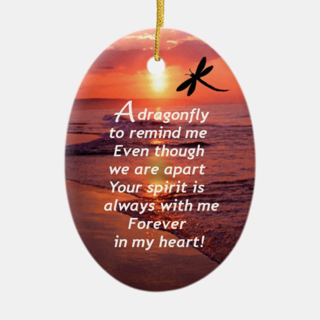 Adorno De Cerámica Una libélula para recordarme (Frente)