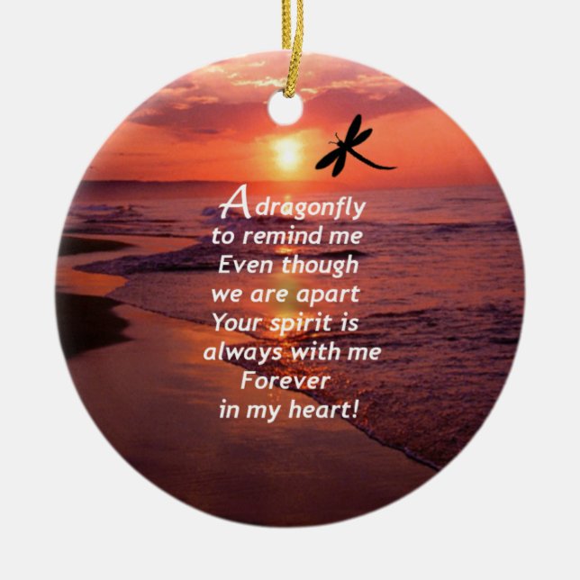 Adorno De Cerámica Una libélula para recordarme (Frente)