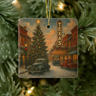 Adorno De Cerámica Una maravillosa Navidad en las calles de Texas