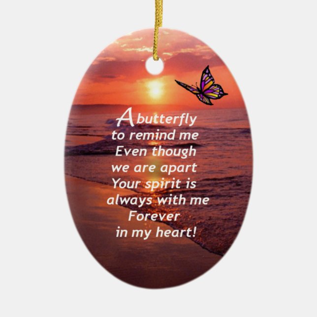 Adorno De Cerámica Una mariposa para recordarme (Frente)