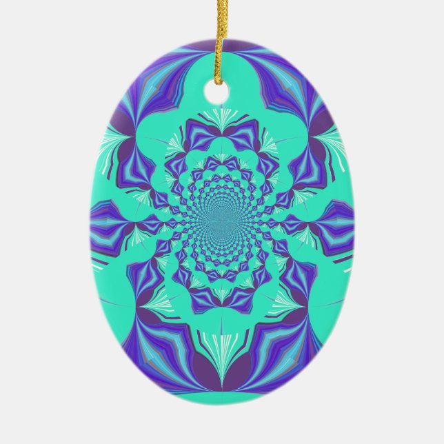 Adorno De Cerámica ¡Una mezcla de Kaleidoscope y Mandala Art! (Frente)