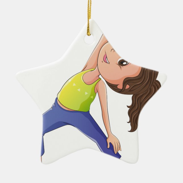 Adorno De Cerámica Una mujer que hace yoga (Frente)