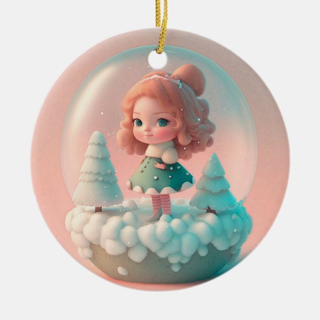 Adorno De Cerámica Una muñeca graciosa en la nube (Frente)