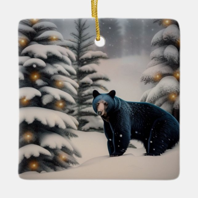 Adorno De Cerámica Una navidad beary feliz (Anverso)