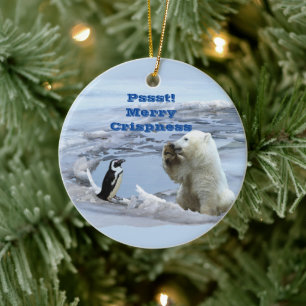 Adorno De Cerámica Una Navidad de oso polar