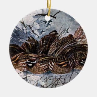 Adorno De Cerámica Una nidada de codornices