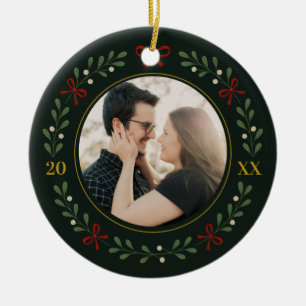 Adorno De Cerámica Una Pareja de Fotografía: Primera Navidad Juntos