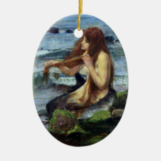 Adorno De Cerámica Una sirena (estudio)