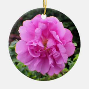 Adorno De Cerámica Una Sola Flor Rosa