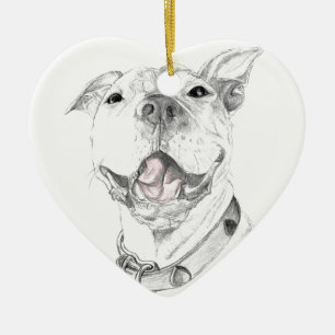 Adorno De Cerámica Una sonrisa del pitbull