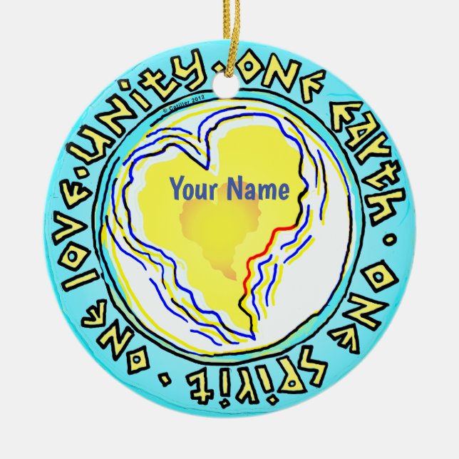 Adorno De Cerámica Una Tierra (Frente)