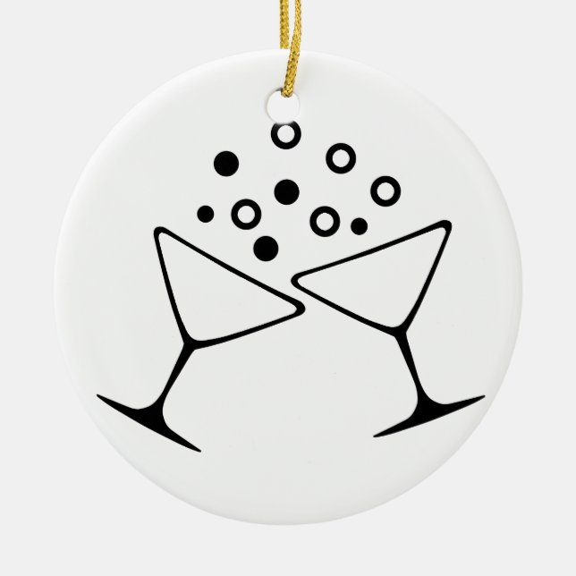 Adorno De Cerámica Una tostada de Champán (Frente)