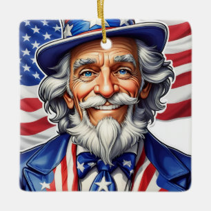 Adorno De Cerámica Uncle Sam USA