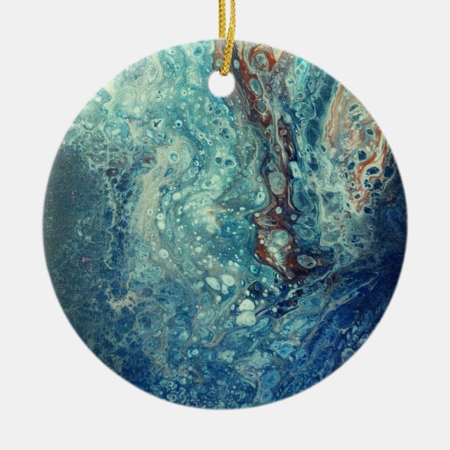 Adorno De Cerámica Under Water Majesty Acrylic Abstract Painting (Frente)