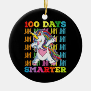 Adorno De Cerámica Unicornio 100 Días Más Inteligente 100º Día de Esc