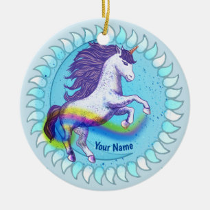 Adorno De Cerámica Unicornio Audaz  