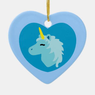 Adorno De Cerámica Unicornio azul