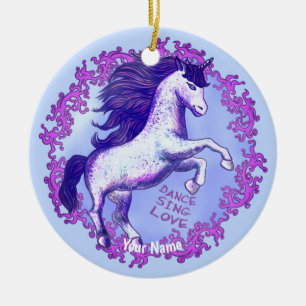 Adorno De Cerámica Unicornio Bailarín  
