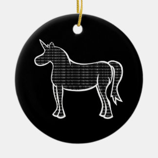 Adorno De Cerámica Unicornio binario