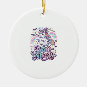 Adorno De Cerámica Unicornio Boo-nicornio Vector Premium de Diseño Ve