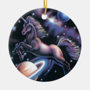 Adorno De Cerámica Unicornio celestial