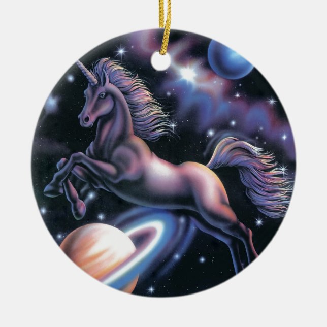 Adorno De Cerámica Unicornio celestial (Frente)