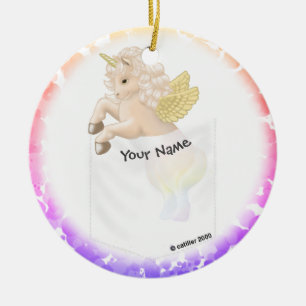 Adorno De Cerámica Unicornio de Bolsillo