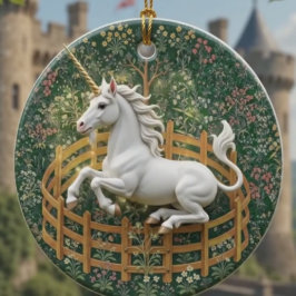 Adorno De Cerámica Unicornio en cautiverio