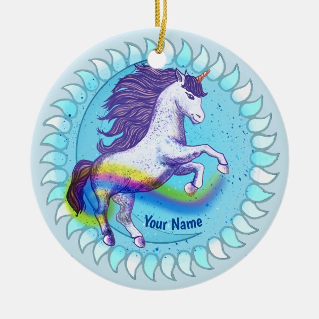 Adorno De Cerámica Unicornio en negrita (Frente)