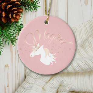 Adorno De Cerámica Unicornio Mágico Rosa Moderno Personalizado