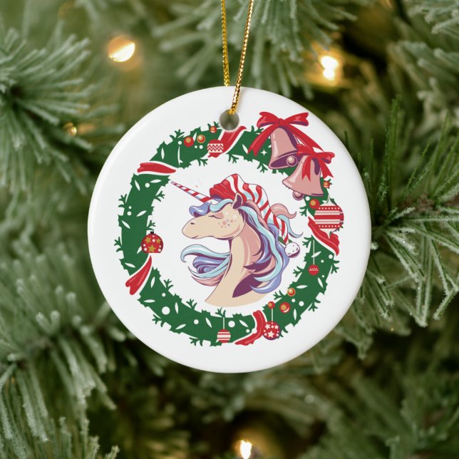 Adorno De Cerámica Unicornio, Navidades mágicos (Árbol)