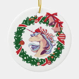 Adorno De Cerámica Unicornio, Navidades mágicos