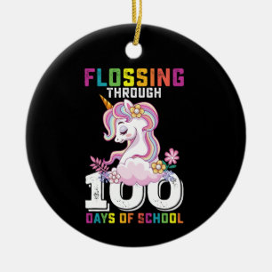 Adorno De Cerámica Unicornio pasando el hilo dental a través de 100 d