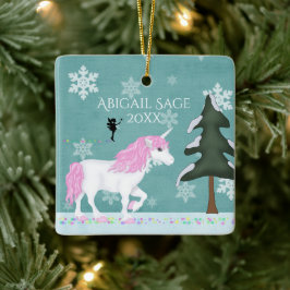 Adorno De Cerámica Unicornio rosa y blanco personalizado y lechón